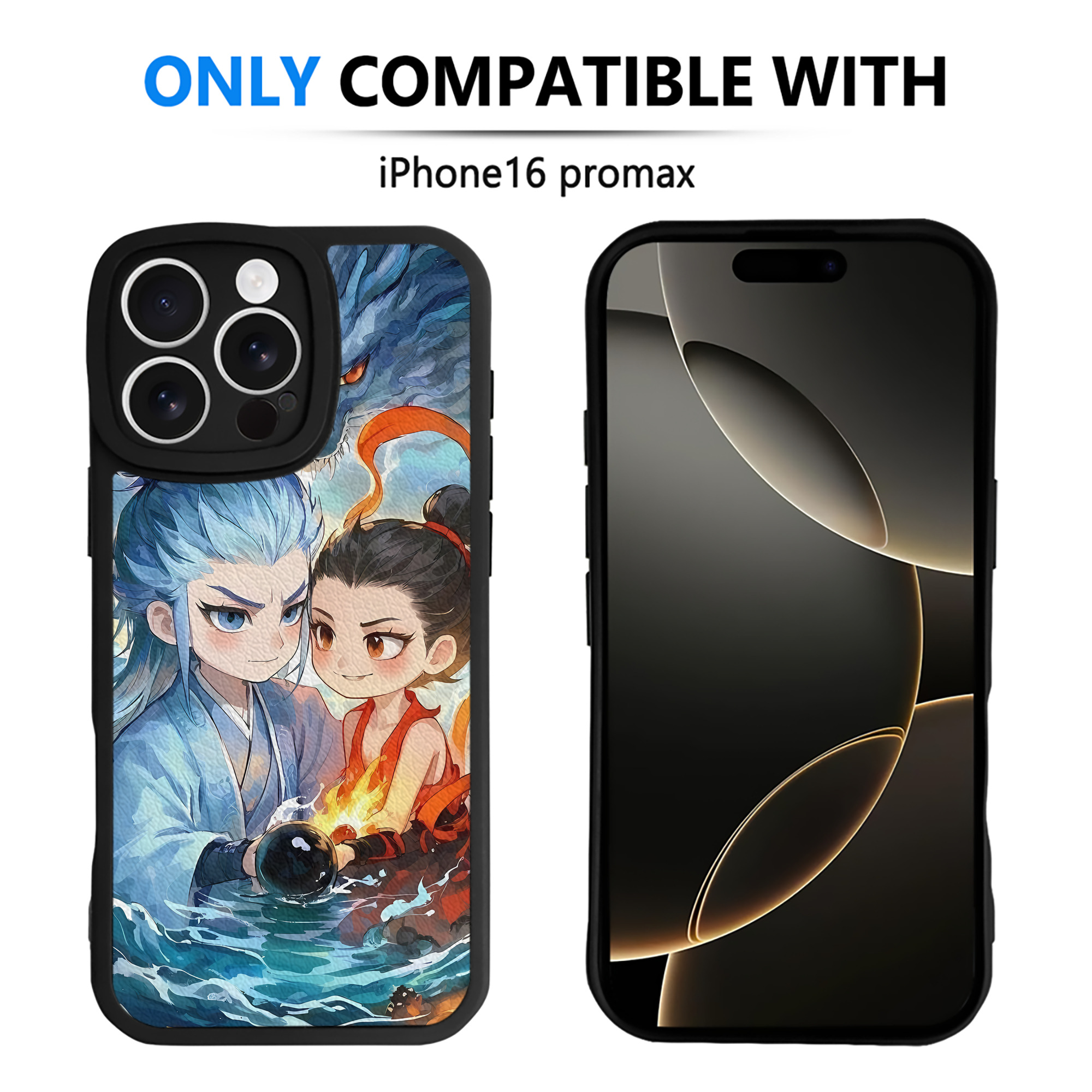 （画像用） Ne Zha 2 ナタ 魔童の大暴れ 【iPhone 16シリーズ対応】シリコンスマホケース（レザー調） 材質：シリコン